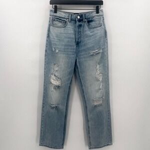 Urban Outfitters BDG Ripped Straight Leg Jeans Womens 26 Blue High Waist